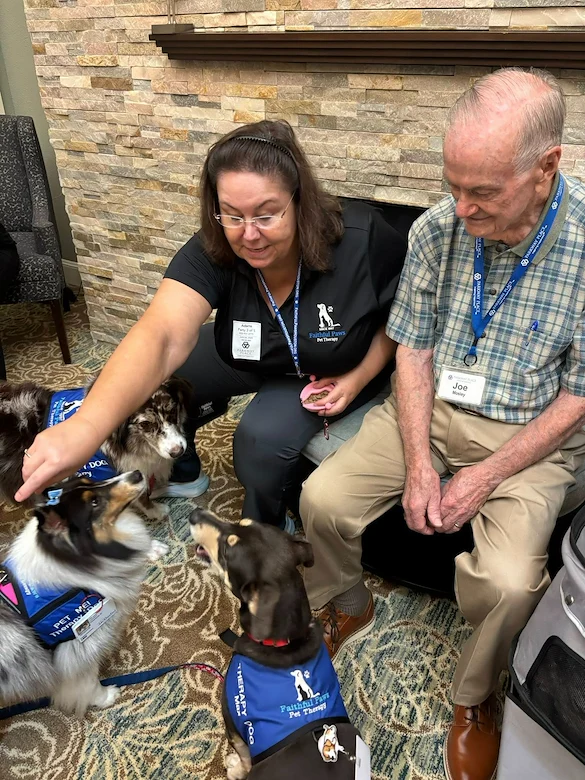 Parkway Place Senior Living fun visit from therapy dogs