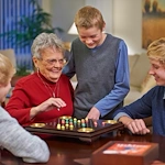 John Knox Village Senior Living CCRC near Kansas City, MO residents playing chess