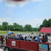 Ascension Living Sacred Heart Village Senior Living in Avilla, Indiana residents on a wagon ride