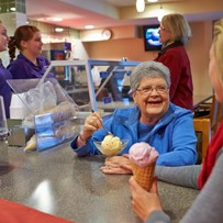 John Knox Village Senior Living CCRC near Kansas City, MO residents eating ice cream