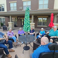 Noel Manor Retirement Living Verona, WI, residents enjoy the nice outdoor weather
