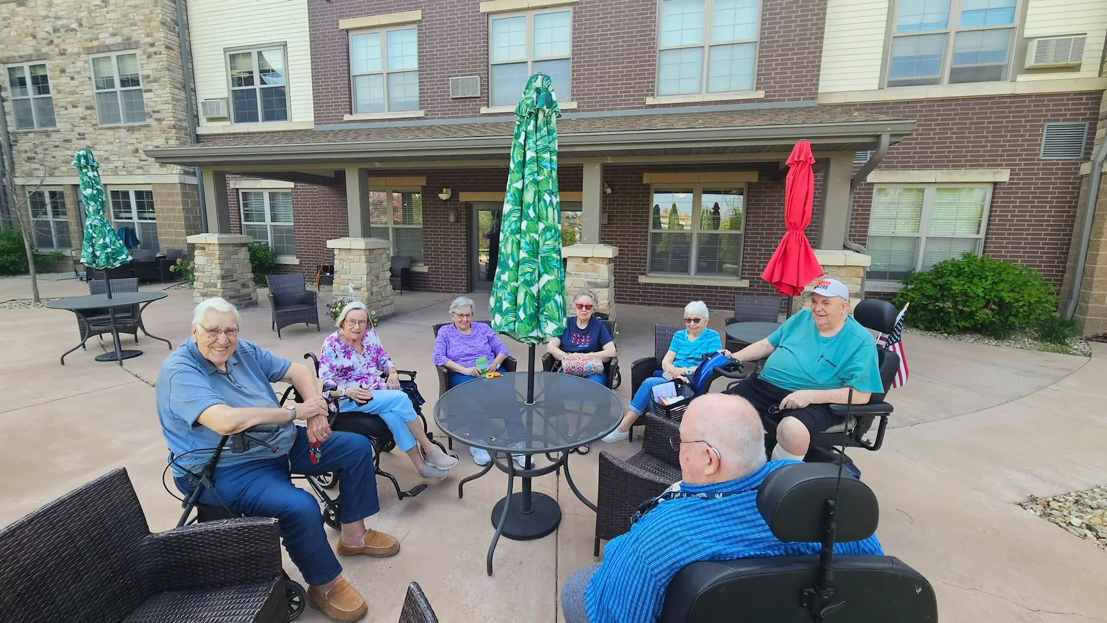 Noel Manor Retirement Living Verona, WI, residents enjoy the nice outdoor weather