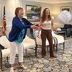 Charter Senior Living of Dedham in Dedham, MA, resident staying active with an activity