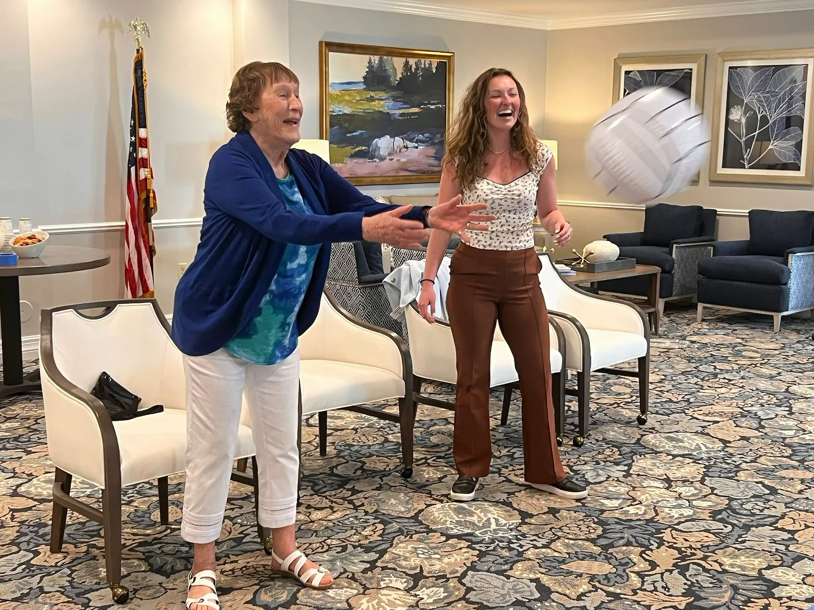 Charter Senior Living of Dedham in Dedham, MA, resident staying active with an activity