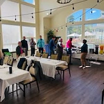 Azalea Estates Gracious Retirement Living Hawthorn Senior Independent Living in Chapel Hill, North Carolina residents getting food