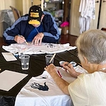Mallard Cove Senior Living in Cincinnati, OH, residents being creating - painting