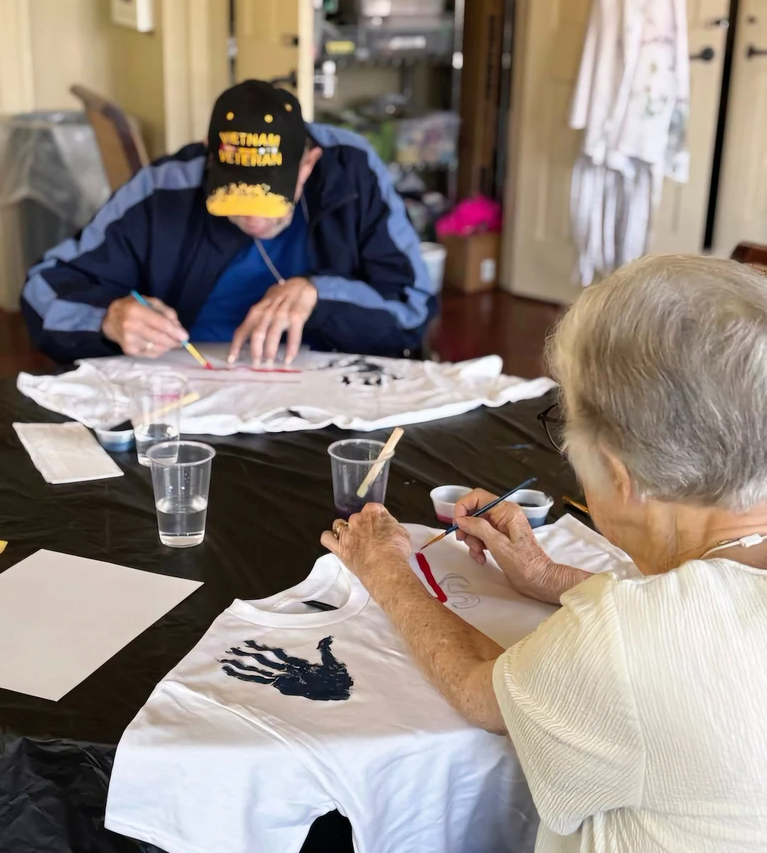 Mallard Cove Senior Living in Cincinnati, OH, residents being creating - painting