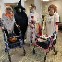 Carolina Estates Gracious Retirement Living Hawthorn Senior Independent Living in Greensboro, North Carolina residents dressed up for Halloween
