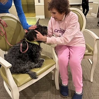 Residents at the Waters of Eden Prairie had the privilege of playing with some furry friends thanks to one of the local animal rescues