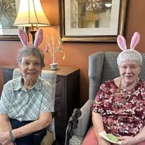 Avamere at Englewood Heights senior living community offering assisted living, memory care, and respite care in Yakima, WA, residents celebrating Easter