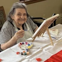 St Mary’s Manor Assisted Living in South Milwaukee, Wisconsin resident painting