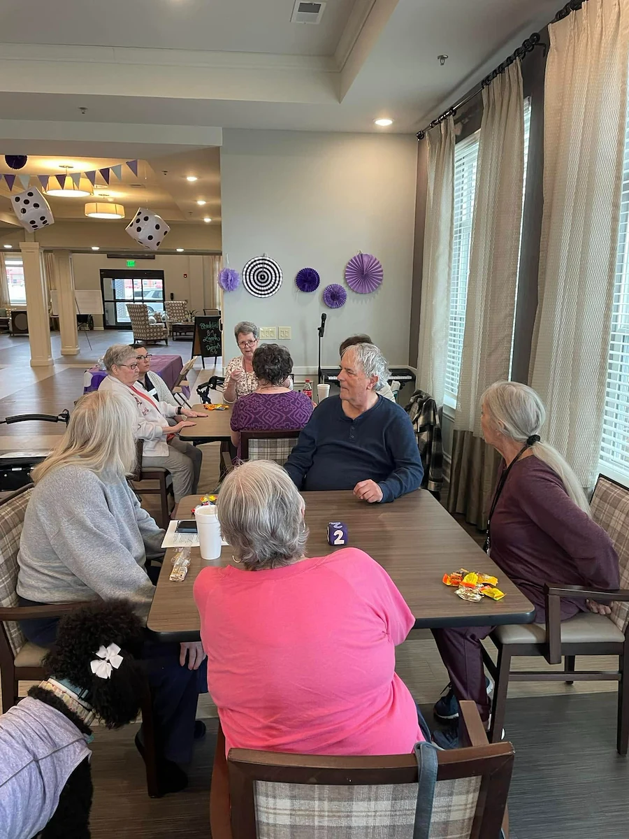 Calumet Trace - a Charter Senior Living Community residents enjoying playing games together