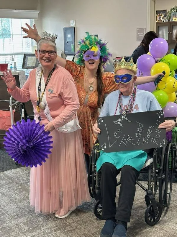 Charter Senior Living of Cookeville residents having fun celebrating