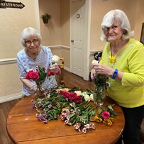 making flower arrangements