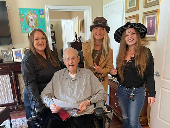 Montclair Park Assisted and Independent Senior Living in Shreveport, LA resident with staff members