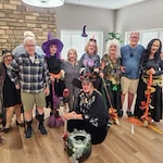 Desert Springs Gracious Retirement Living Hawthorn Senior Independent Living in Oro Valley, Arizona residents dressed up for Halloween party