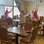 Brookdale Franklin Independent Living in Franklin, TN, residents in an exercise class