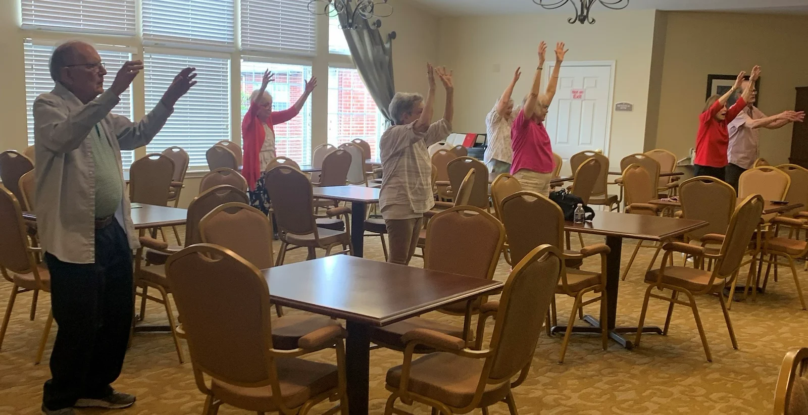 Brookdale Franklin Independent Living in Franklin, TN, residents in an exercise class