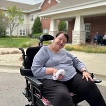 Ascension Living Via Christi Village Manhattan Senior Living in Manhattan, Kansas resident in a wheelchair