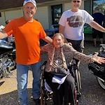 American House Stone senior living community offering independent living and respite care in Rochester Hills, MI, happy resident enjoying time outside