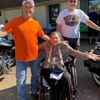 American House Stone Independent Senior Living in Rochester Hills, MI resident in a wheelchair