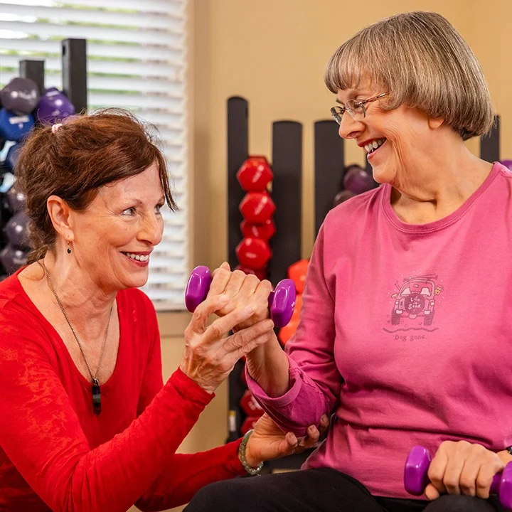 Hillside Senior Living in McMinnville, OR, resident receiving therapy services