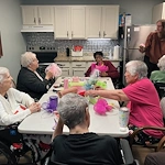 Bennett Place in New Albany, IN, residents making a craft