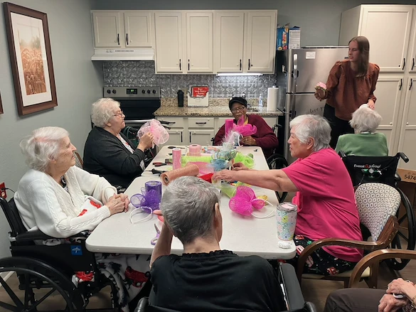 Bennett Place in New Albany, IN, residents making a craft