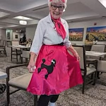 Avamere at Sherwood Assisted Senior Living in Oregon resident dressed up