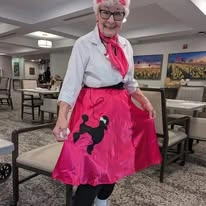 Avamere at Sherwood Assisted Senior Living in Oregon resident dressed up