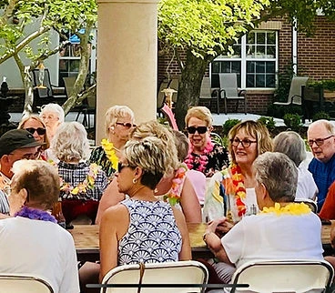 Sage Independence residents gathered for a community event