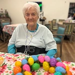 Residents of the Blake at Miramar crafted wreaths to hang on their doors