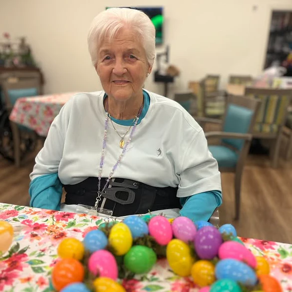 Residents of the Blake at Miramar crafted wreaths to hang on their doors