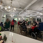 Dublin Glenn Memory Care in Ohio residents enjoy a Christmas celebration