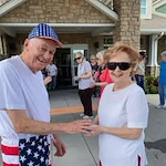 Pioneer Ridge Gracious Retirement Living Hawthorn Senior Independent Living in McKinney, Texas residents celebrating Independence Day