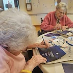 Ascension Living Lakeshore at Siena, assisted living and memory care, Racine, WI, residents doing arts and crafts