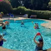 The Oaks of Pasadena residents enjoying the pool.