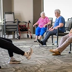 Westminster Village North Senior Living resident exercise class