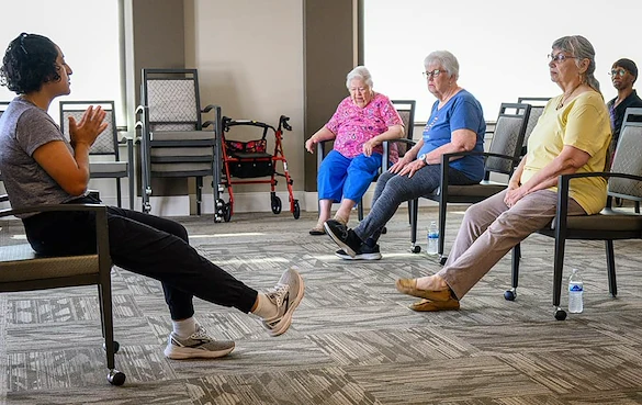 Westminster Village North Senior Living resident exercise class