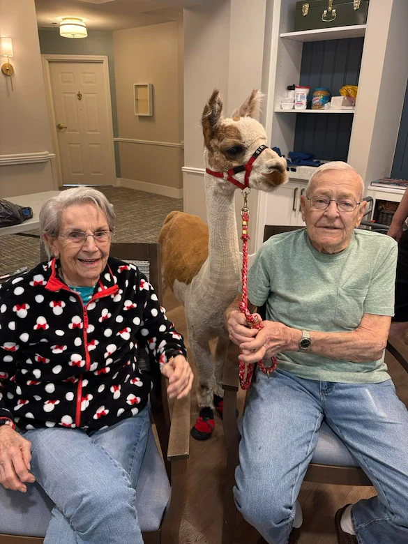 Charter Senior Living of Danvers residents enjoy a fun visitor