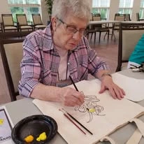 Kennedy Meadows Gracious Retirement Living Hawthorn Senior Independent Living in North Billerica, Massachusetts resident painting