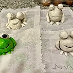 Arts & Crafts making clay frogs :)