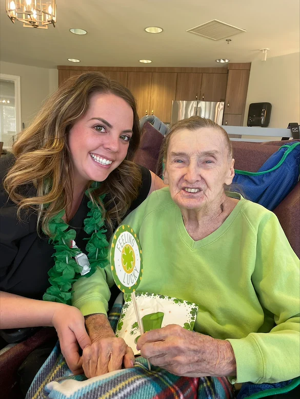 Dublin Glenn Memory Care in OhioDublin Glenn Memory Care in Ohio resident smiles during celebration