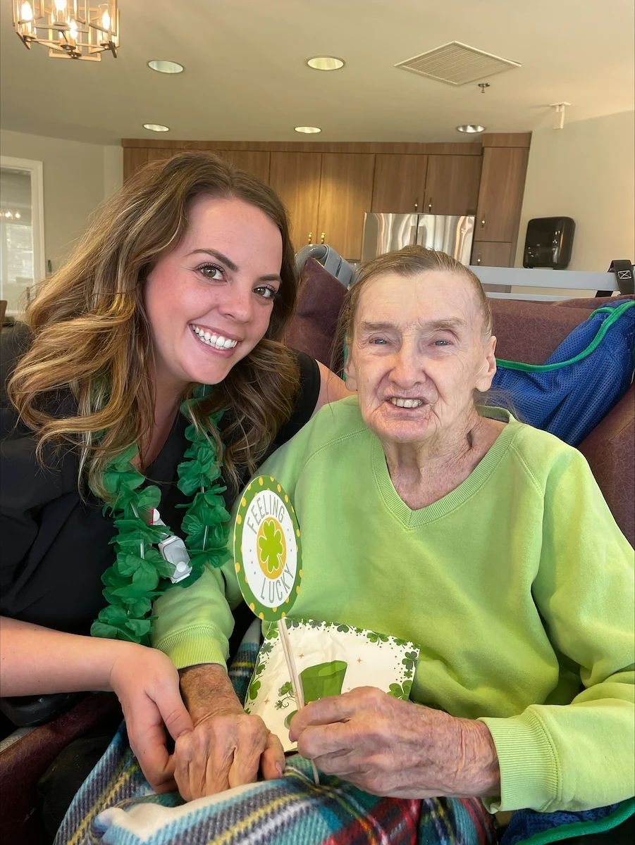 Dublin Glenn Memory Care in OhioDublin Glenn Memory Care in Ohio resident smiles during celebration