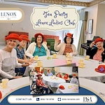 Lenox on the Lake senior living community offering assisted living and memory care in Lauderhill, FL, senior ladies enjoying a tea party