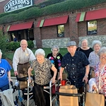 Brookdale Franklin Independent Living in Franklin, TN, residents enjoying an outing to a restaurant