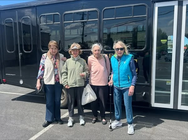 The Blake at Charlottesville residents on an outing to Starbucks