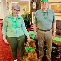 Glenmoore Gracious Retirement Living Hawthorn Senior Independent Living in Happy Valley, Oregon residents celebrating St. Patrick's Day