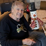 The Waters of Pewaukee residents make snowmen as one of their Creative Corner Crafts