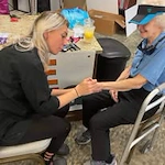 Parker Place Gracious Retirement Living Hawthorn Senior Independent Living in Mentor, Ohio resident getting a manicure